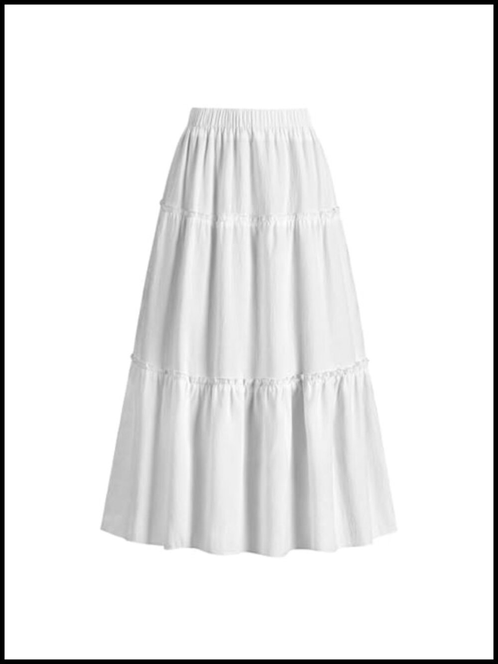 Maxi Skirt High Waist Flowy A-Line Tiered Long Skirt Beach Vacation